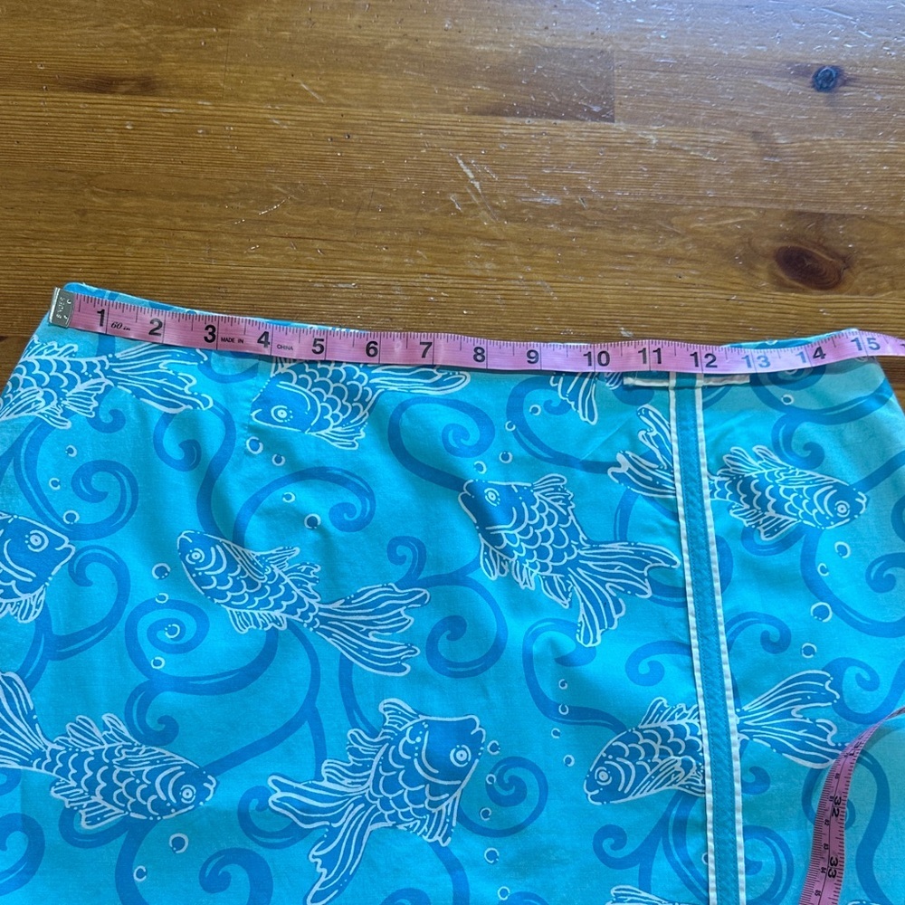 Lilly Pulitzer Blue Fish Print Mini Skirt - Picture 3 of 11